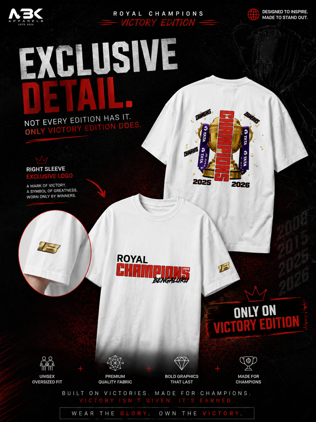 Royal Champions - Victory Edition | Premium Unisex Oversized Classic T-Shirt